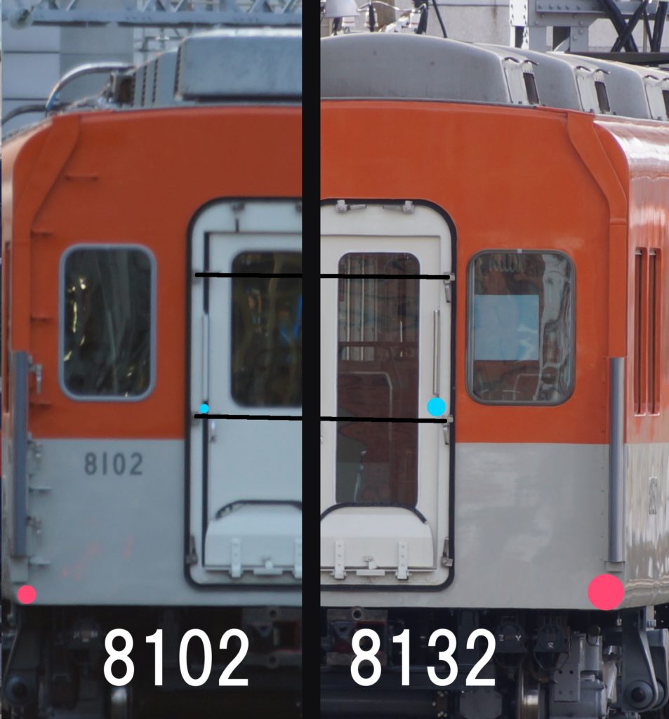 阪神8000系 の編成毎の差異